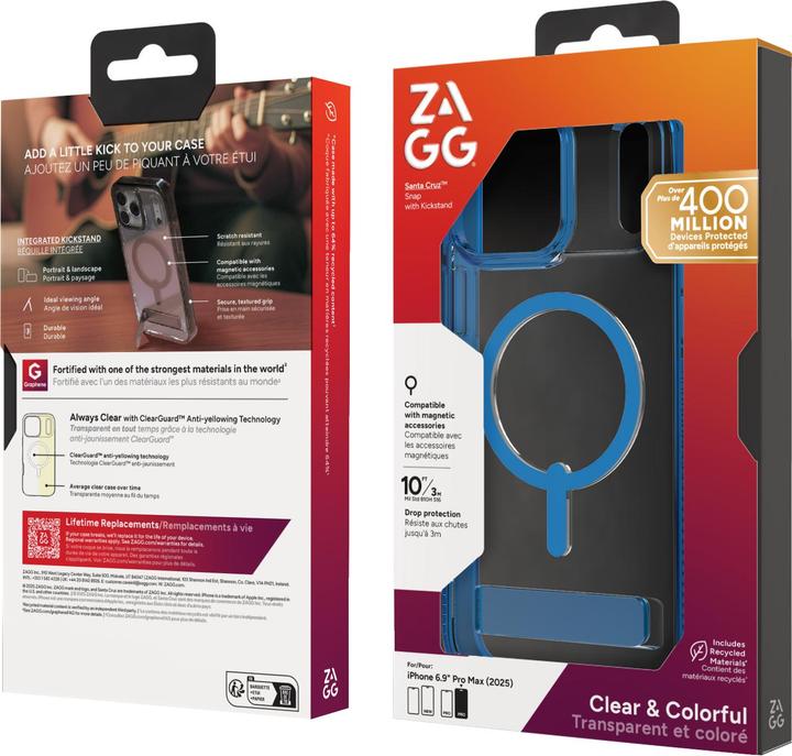 Produktbild Zagg Case f. Apple iPhone 17 Pro Max Santa Cruz Snap mit Kickstand tranquil blue (Apple iPhone 17 Pro Max)