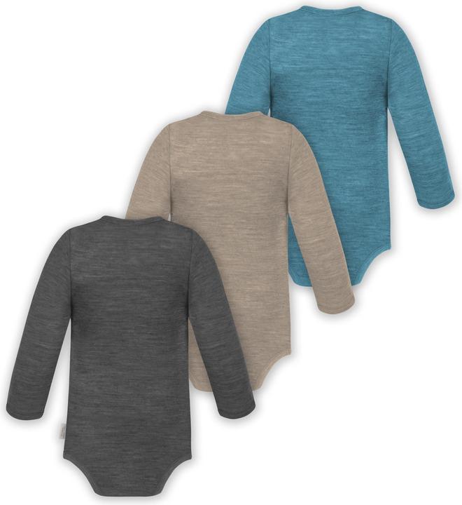Produktbild Normani 3er Pack Baby Merino Langarm Wickelbody für Junge und Mädchen - 9355 (80)