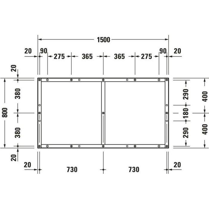 Thumbnail - Duravit, Duschwanne, Fussgestell für Duschwanne Tempano 1500x800mm