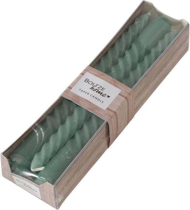 Actual product image Boltze Home Etoile candle Twisto 20 x 2 cm, Green, 6 pieces (6 pcs.)