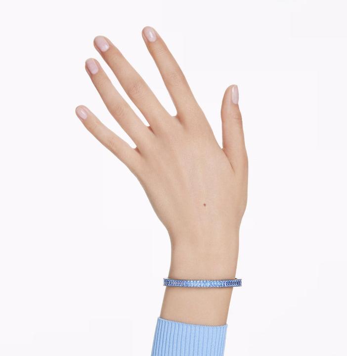 Produktbild Swarovski Matrix Armreif Baguette Schliff Blau Rutheniert (17 cm, Swarovski Metall)