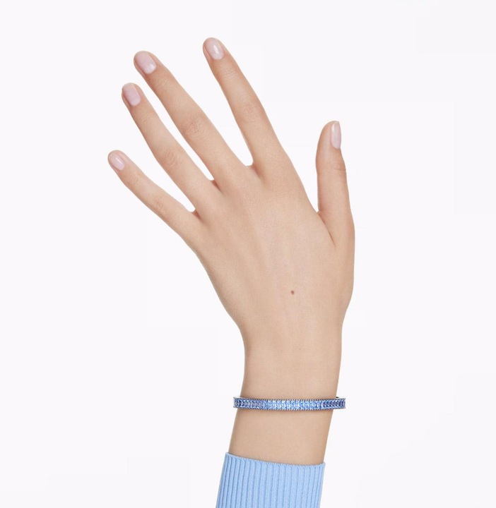 Immagine prodotto Swarovski Matrix Armreif Baguette Schliff Blau Rutheniert (17 cm, Metallo Swarovski)