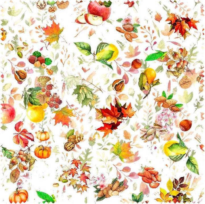 Image du produit VBS Tissu à motifs imitation lin "Automne", largeur 140 cm, vendu au mètre