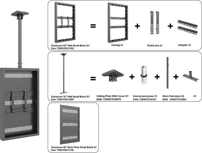 Produktbild Multibrackets Monitor Rahmen, Deckenmontage, 43"/5032