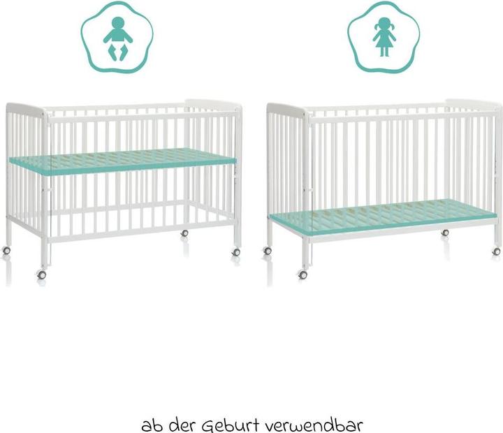 Produktbild Fillikid Beistellgitterbett Nena aus massivem Buchenholz (60 x 120 cm)