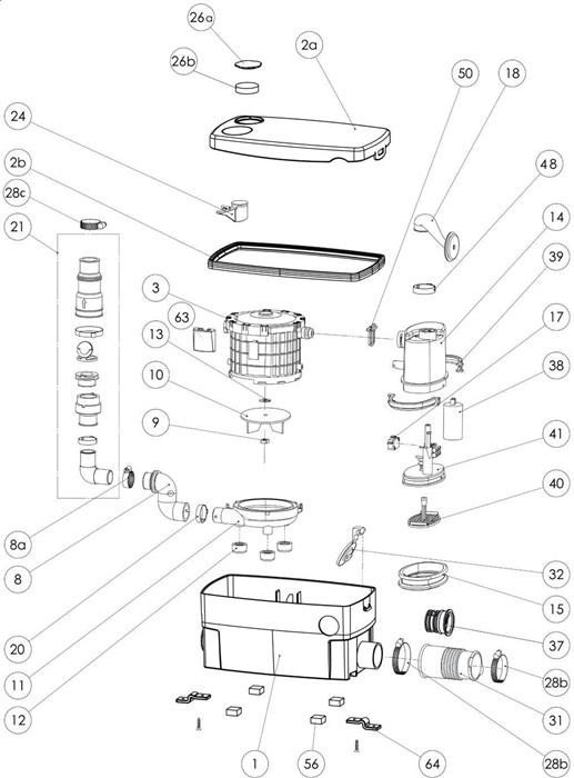 Image du produit SFA Pompe domestique SaniDouche + (Pompe des égouts)