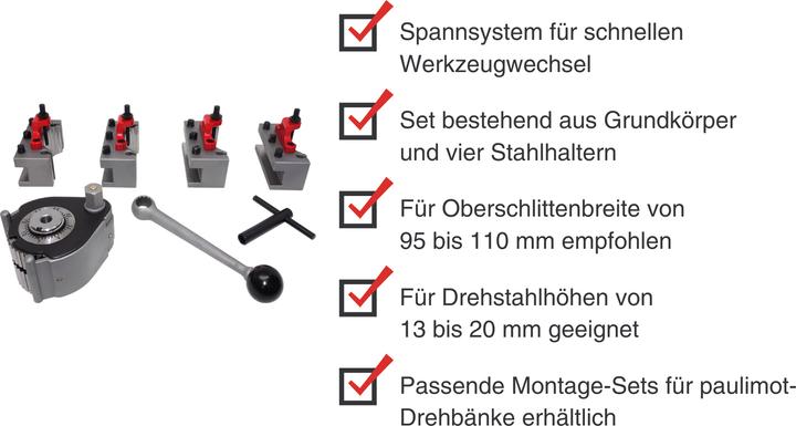 Immagine prodotto Paulimot Schnellwechsel-Stahlhalter-Set, passend für "System Multifix", Grösse E