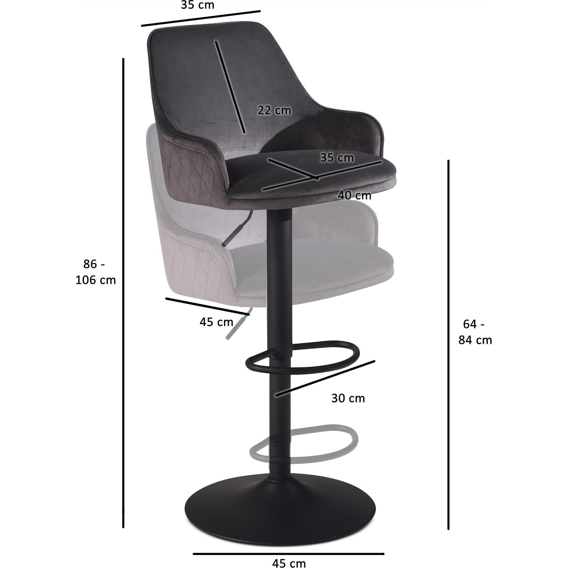 Thumbnail - Wohnling, Barhocker, Samt