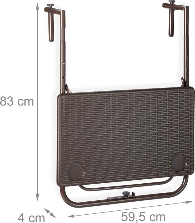 Produktbild Relaxdays Balkonhängetisch