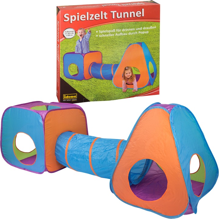 Produktbild Idena Spielzelt Tunnel für Kinder, 265x95x100cm