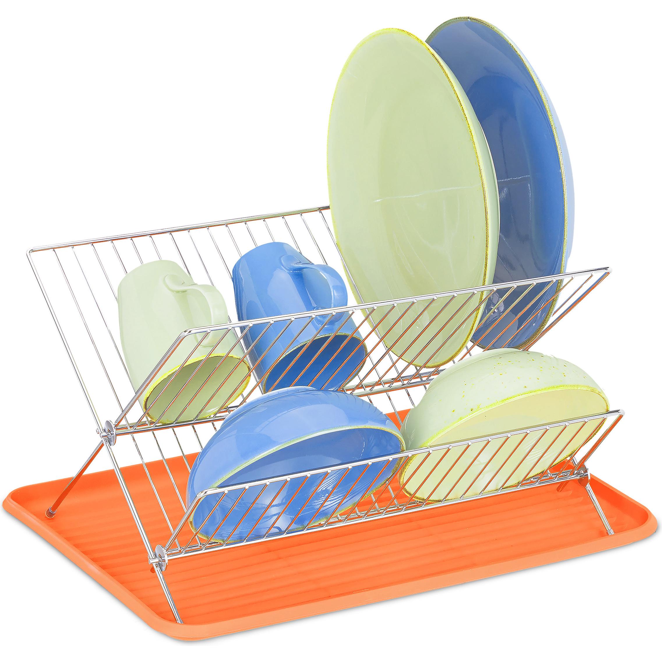 Relaxdays Abtropfgestell, Abtropfgestell, Orange