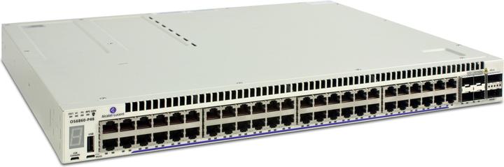 Produktbild Alcatel OS6860-P48 Gigabit Ethernet L3 with 48 RJ-45 10/100/1000 PoE+,4 SFP+ 1G/10G,USB,two 20G stacking (48 Ports)