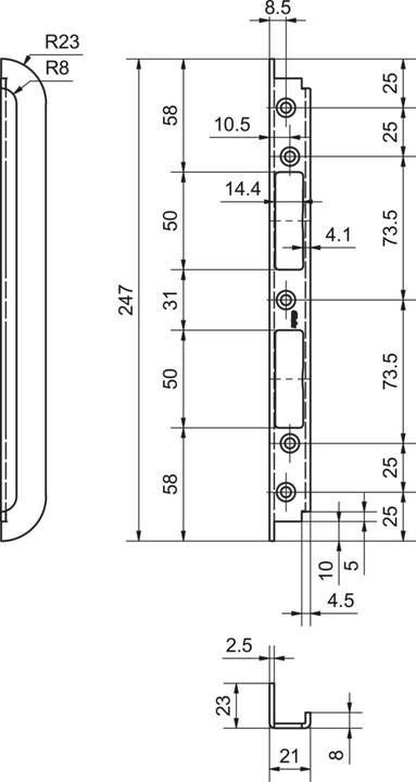 Produktbild Glutz Einfrässchliessbleche B-1151 (Schliessblech)