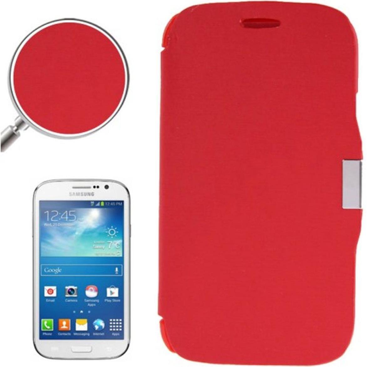 König Design Handyhülle Tasche für Samsung Galaxy Grand Duos GT I9082 rot gebürstet (Samsung Galaxy Grand DuoS), Smartph...