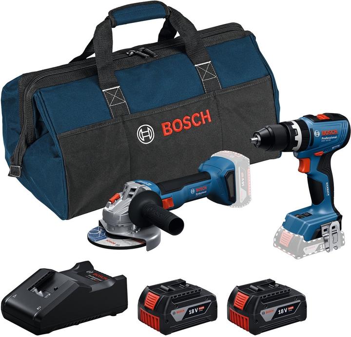Bosch Professional GSB 18V-65 + GWS 18V-8 + 2x GBA 4.0Ah + GAL 18V-40 + RAF BAG