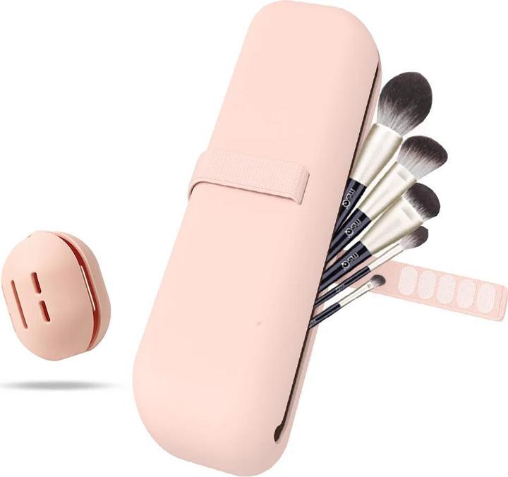 Actual product image Only-Bags.Store Travel Makeup Brush Holder, Silicone Cosmetic Brush Bag, Makeup Sponge Case Portable