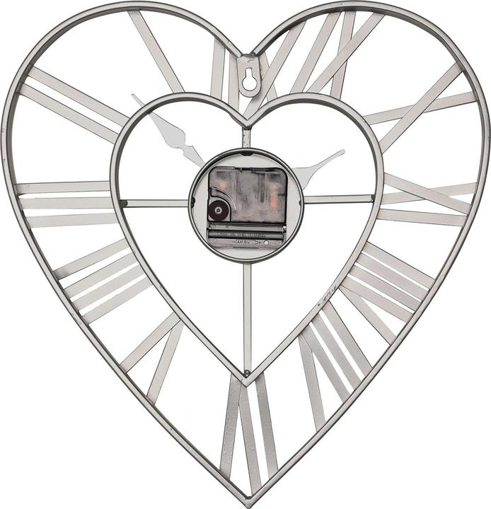Actual product image Hestia Metal Heart Grey Wall Clock