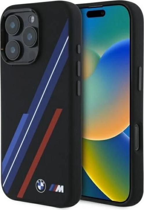 Produktbild BMW BMHMP16L23SSPK iPhone 16 Pro 6.3" czarny/black hardcase Silicone Random Lines MagSafe (Apple iPhone 16 Pro)