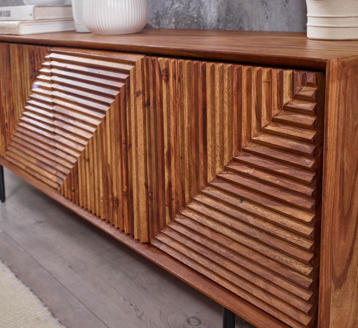 Produktbild FineBuy Lowboard Sheesham Braun (33 x 140 x 54 cm)