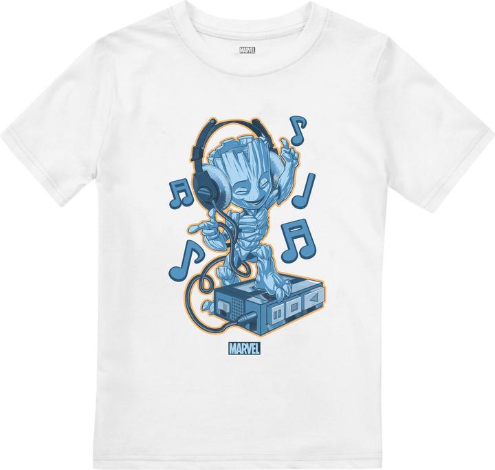 Actual product image Childrens/Kids Baby Groot Headphones T-Shirt (116)