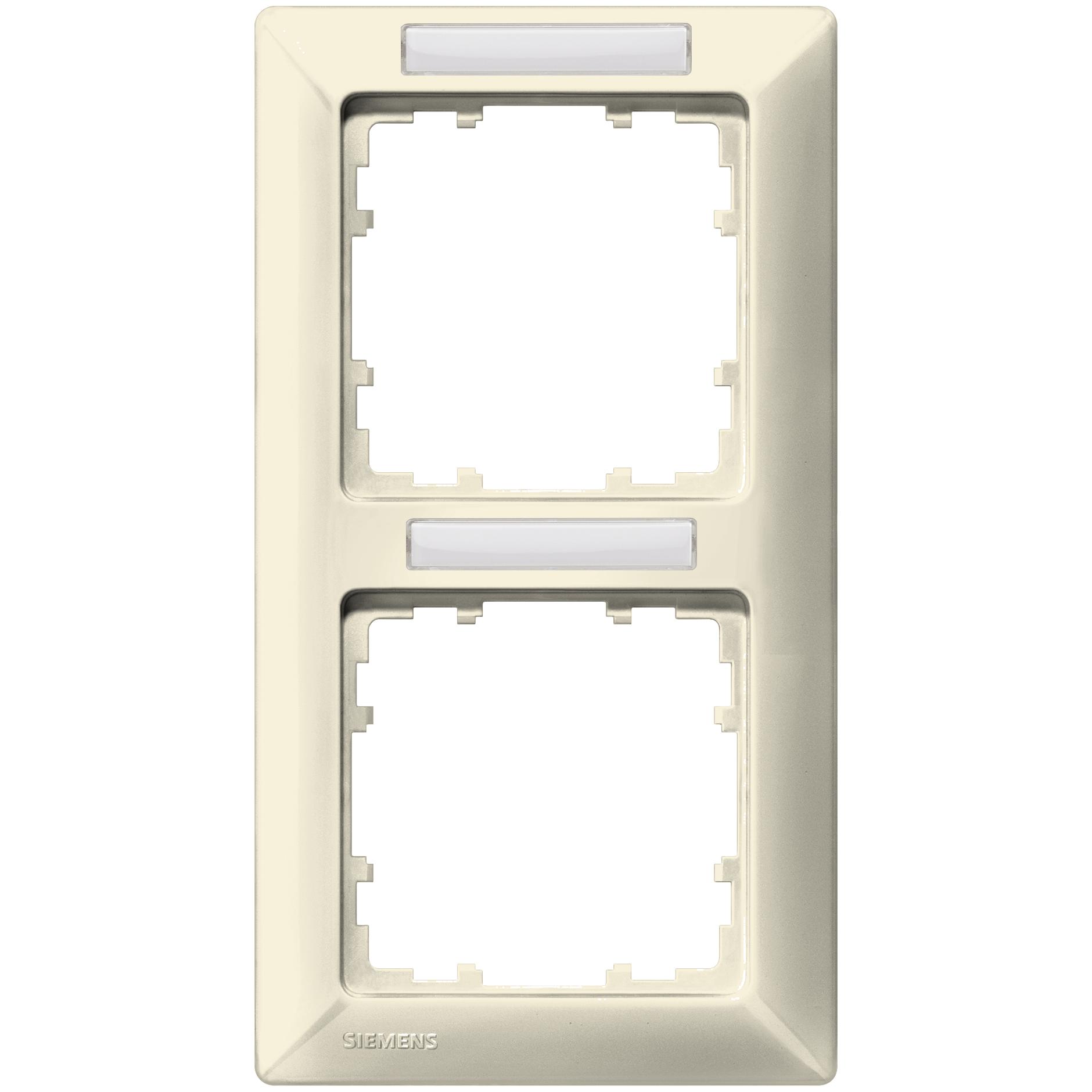 Siemens, Zubehör Schalterprogramm, Rahmen 2f cws glz vert DELTA line BSF 5TG2582-2