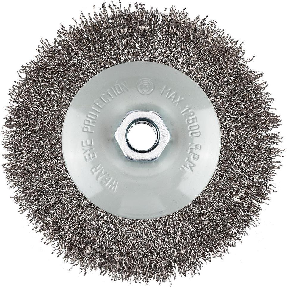 Graphite, Abrasivi, Drahtbürste 125 mm, gewellter Draht, Stahl, M14