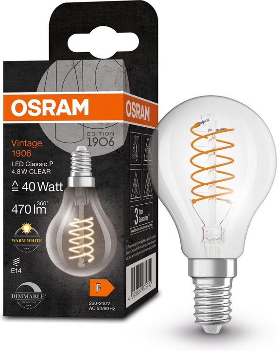 Actual product image Ledvance LED drop lamp (E14, 4.80 W, 470 lm, 1 x, F)