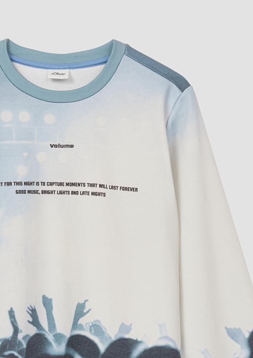 Produktbild s.Oliver Sweatshirt Sweatshirt aus Baumwollmix mit All-over-Print (146, 152)