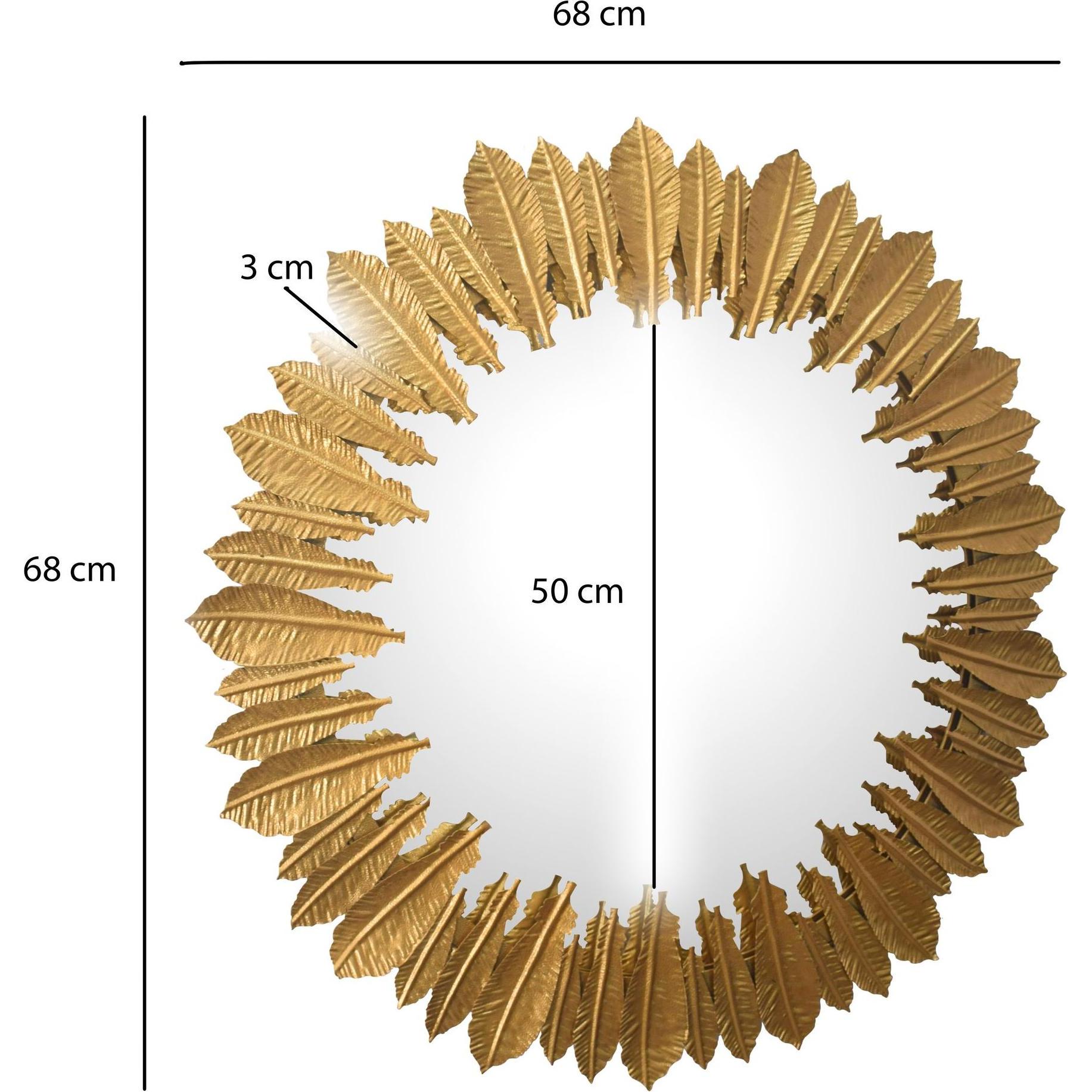Thumbnail - FineBuy, Spiegel, Wandspiegel Flurspiegel Federn Metall 68 cm Spiegel Flur Hängespiegel (68 x 68 x 3 cm)