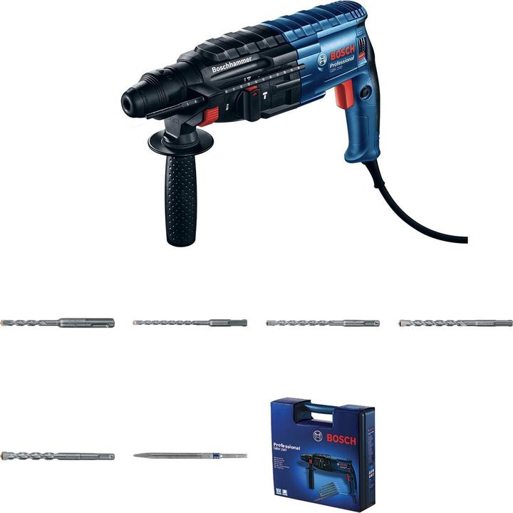 Produktbild Bosch Professional rotary hammer GBH 240 with SDS plus 790 W including drill set case