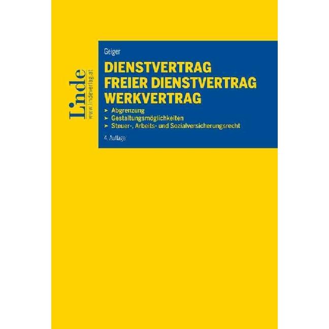 Linde Dienstvertrag - freier Dienstvertrag - Werkvertrag (Deutsch, 2017) (7561189)