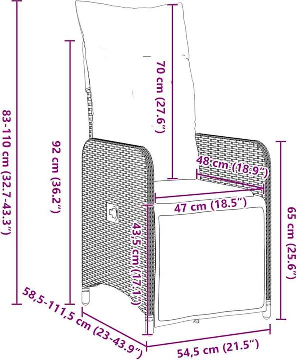Actual product image vidaXL Garden dining set (80 cm)