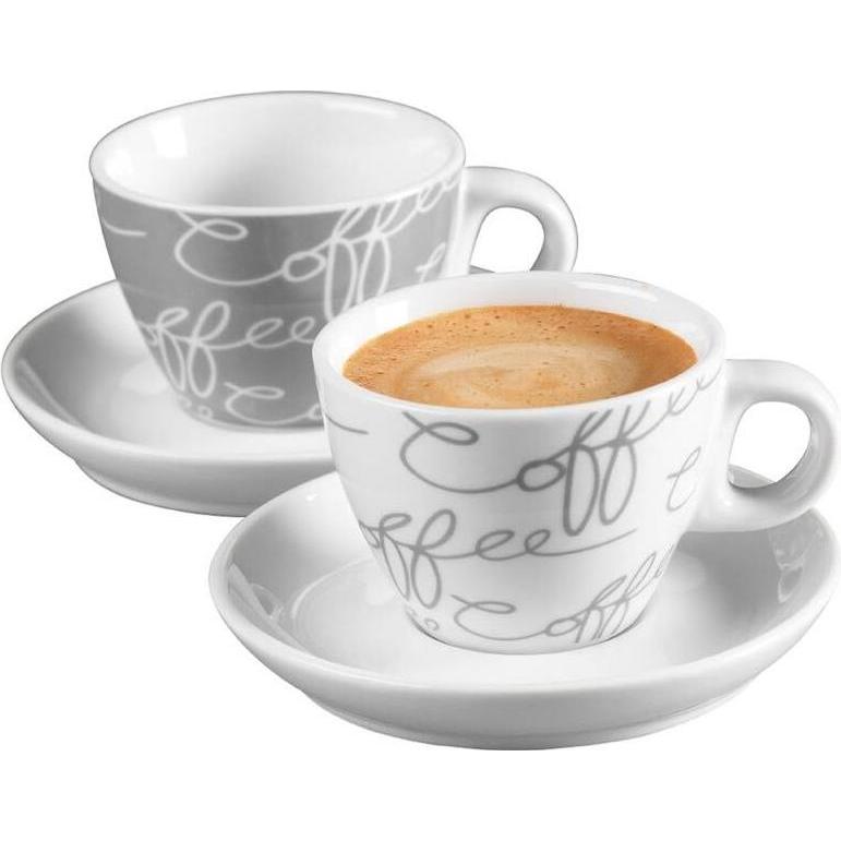 Flirt by R&B, Tasse, Espressotasse 'Cornello grey' mit Untere (80 ml, 4 x)