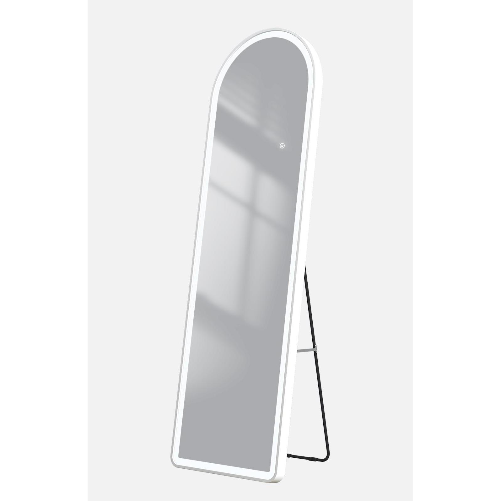 Thumbnail - Emke, Spiegel, Bogen Standspiegel mit Beleuchtung, 3 Farbtemperatur, Rahmen aus Aluminium, 45*147cm, Weiss