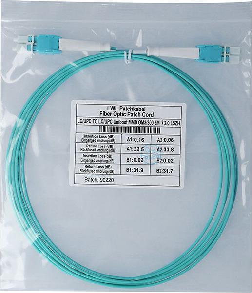 Produktbild CBO Duplex LWL Patchkabel LC Uniboot-LC Uniboot Multimode OM3 5 Meter (CAT8.2, 5 m)