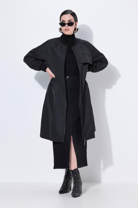Actual product image Ulla Popken Ribbed Collar Zip-Up Coat