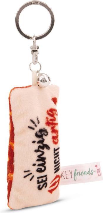 Actual product image Magni NICI Schlüsselanhänger Mini Plüschkissen Sei einzig nicht artig mit Glöckchen 8cm