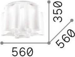 Actual product image Ideal lux COMPO ceiling light E27 6-way ⌀560mm dimmable white 125503 (E27)