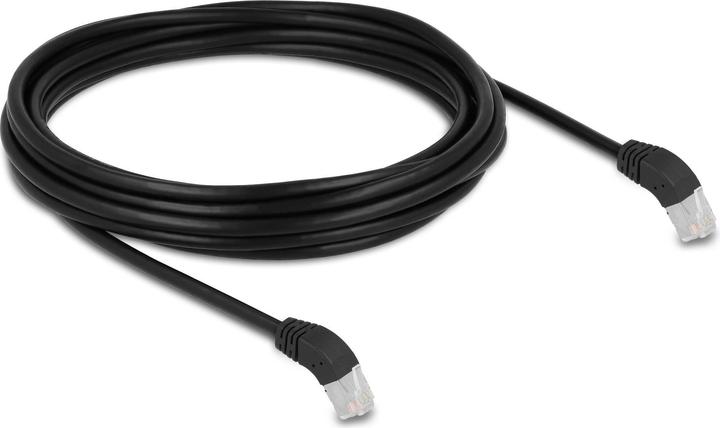 Produktbild Delock Patchkabel 45° unten gewinkelt Cat 6A, S/FTP, 5 m, Schwarz (S/FTP, CAT6a, 5.50 m)