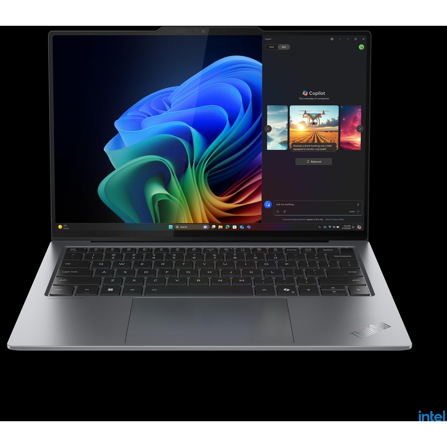 Lenovo ThinkPad X9-14 Gen 1 (14", Intel Core Ultra 7 258V, 32 GB, 1000 GB, DE), Notebook, Grau