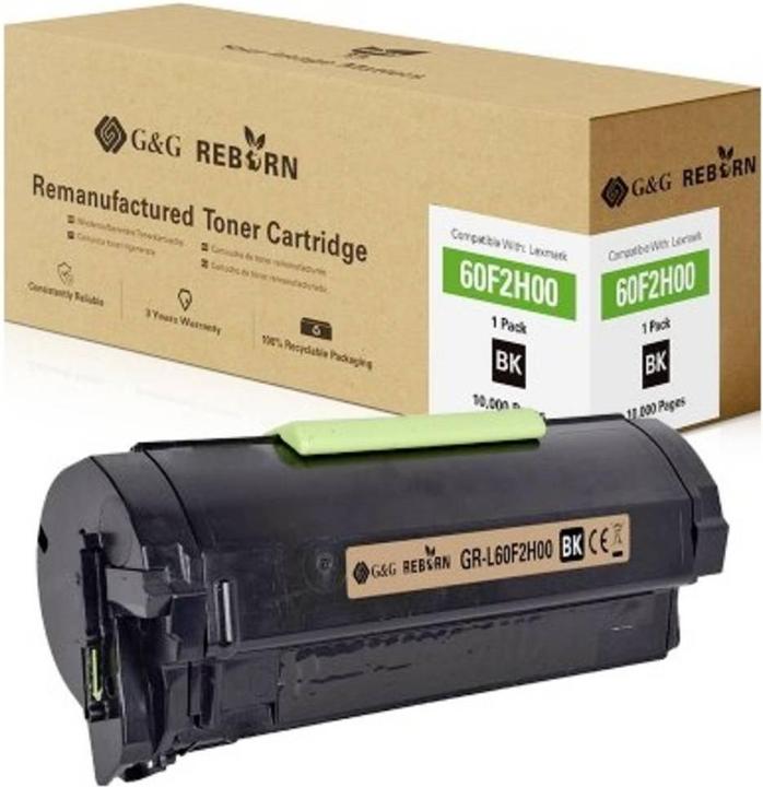 Image du produit G&G Toner de remplacement Lexmark 602H Compatible noir 10000 pages Reborn remanufac (CF)