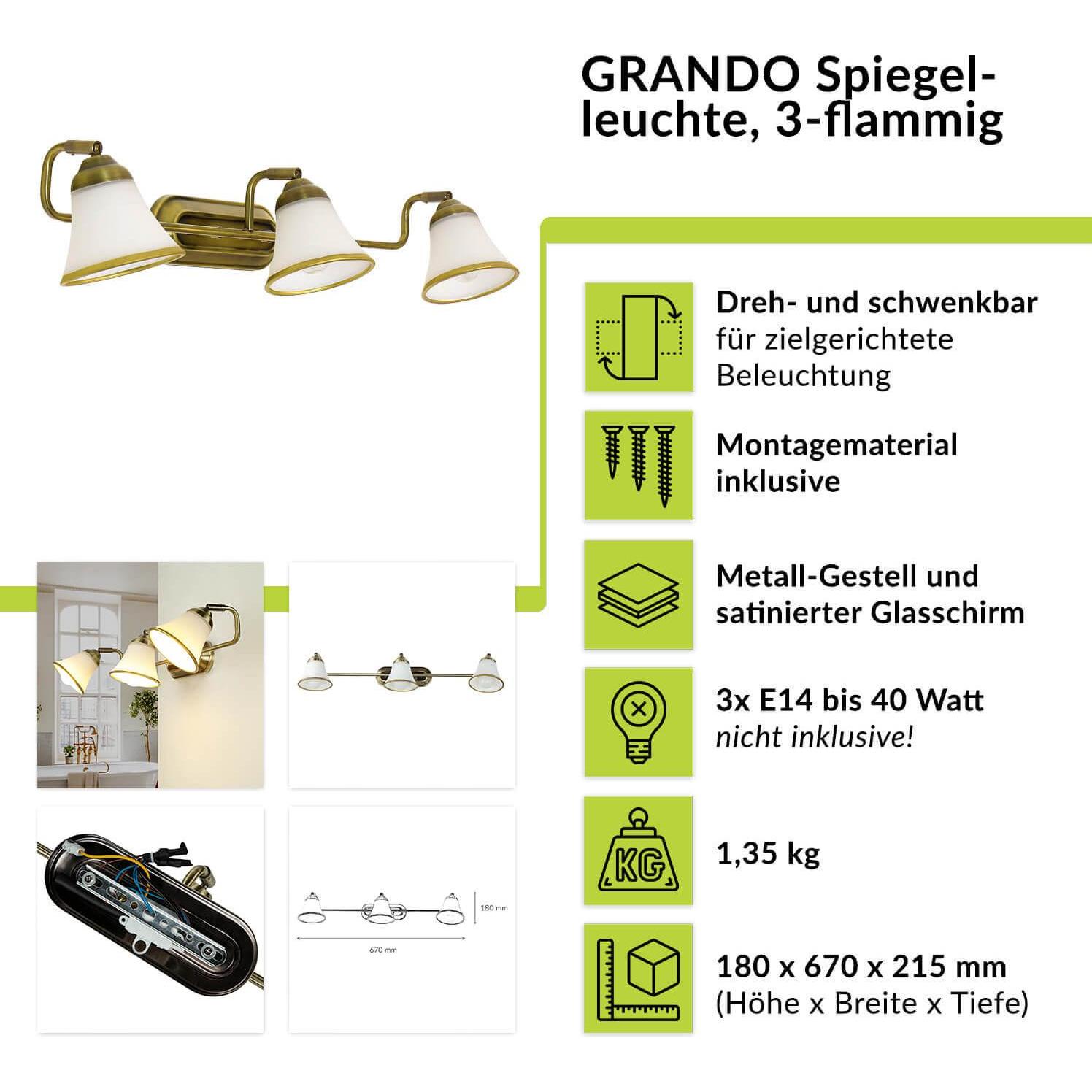 Thumbnail - Licht-Erlebnisse, Wandleuchte + Deckenleuchte, Grando (E14)