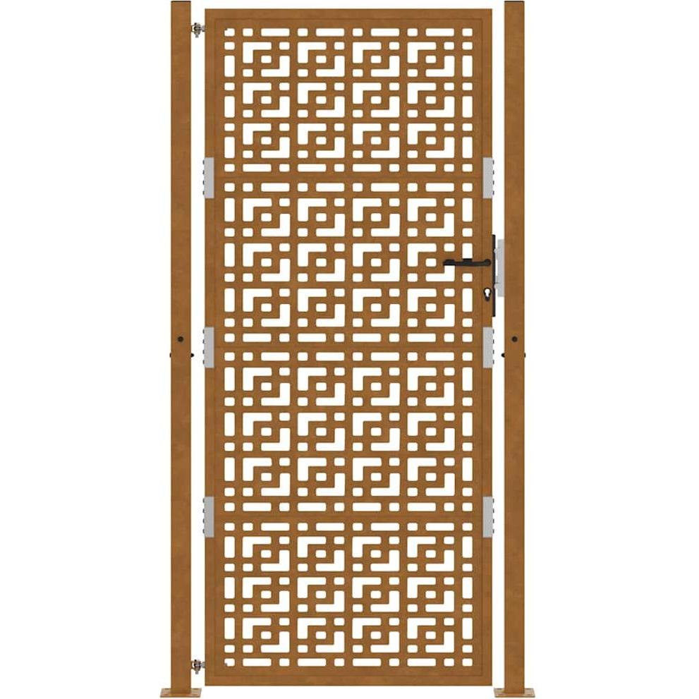 VidaXL, Gartenzaun, Gartentor 105x130 cm Wetterfester Stahl Kreuz-Design Zauntor