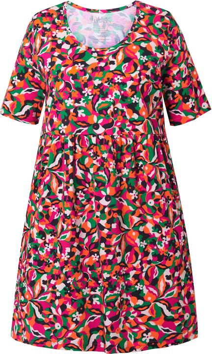 Actual product image Ulla Popken Geometric Print Short Sleeve Knit Tunic (58)