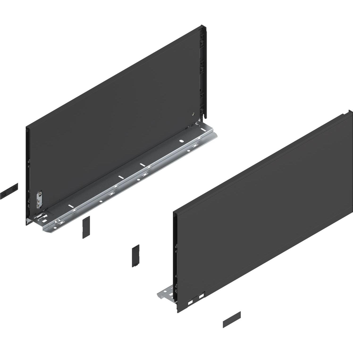 Blum, Schubladenauszüge, Legrabox pure H F 1 Paar, 70kg 500mm Tip On Vollauszug, carbonschwarz