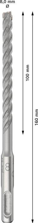 Actual product image DIY PRO SDS plus-5X hammer drill bit, 8 x 100 x 160 mm (8 millimetres)