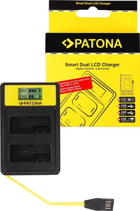 Actual product image Patona Charger Smart Dual LCD USB Canon LP-E8 (Camera battery charger)