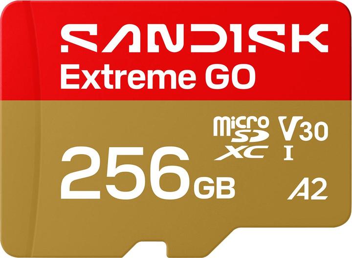 Actual product image SANDISK Extreme Go (256 GB, microSDXC, U3, UHS-I)