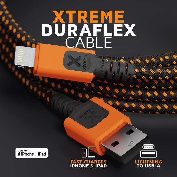 Actual product image Xtorm USB-A -> Lightning 1.5m Xtreme cable orange black (1.50 m, 12 W)