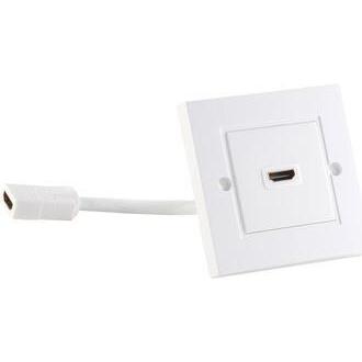 Shiverpeaks BASIC-S Anschlussdose, 1 x HDMI, reinweiss Aufputzdose mit Kabelverlängerung, mit 1 x HDMI-Kupplung (0.18 m,...